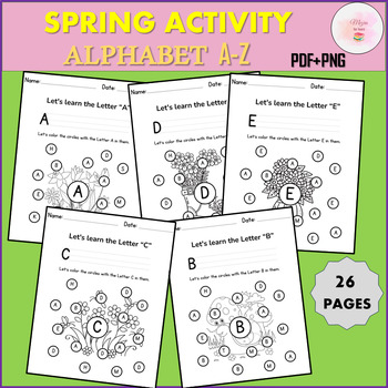 Preview of Find The Letter A-Z | Spring april activity-Alphabet Letter Worksheets