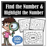 Find The Number & Highlight The Number - 100 Pages Activities