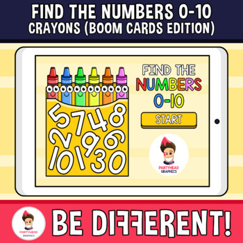 Preview of Find The Numbers 0-10 Crayons (Boom Cards Edition)