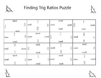 Preview of Find Trig Ratios Puzzle