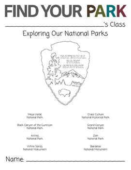 Preview of Find Your Park Project- National Parks Week