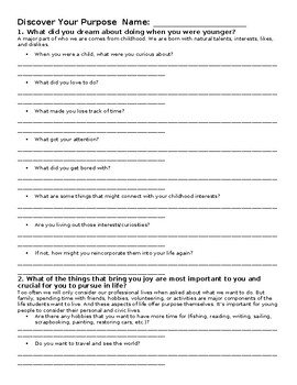 Find Your Purpose- Career Exploration Worksheet by ThatLITTeacherAllie