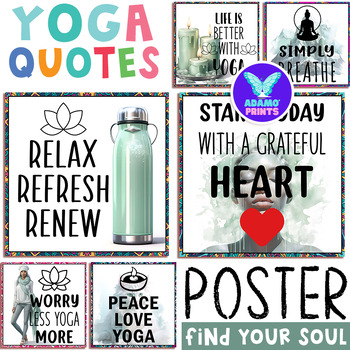 Preview of Find Your Soul YOGA Quotes Mindfulness Classroom Decor Bulletin Board Ideas