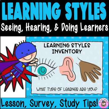 Preview of Learning Styles Inventory Survey Differentiated Learners Study Skills Lesson