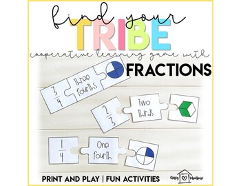 Preview of Find Your Tribe | Cooperative Learning Game | Fractions
