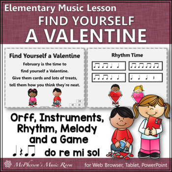 Preview of Valentine’s Day Music Lesson Find Yourself a Valentine {Eighth Notes}