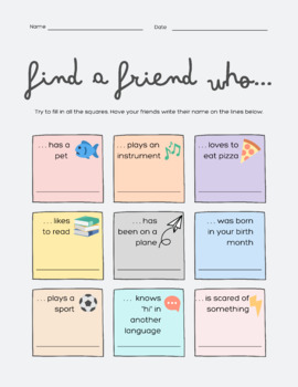 Preview of Find a Friend Who