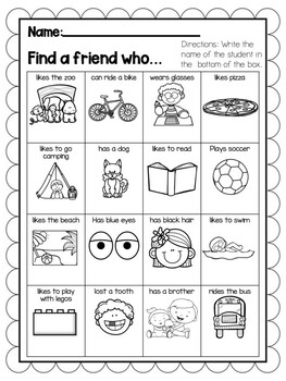 Find a Friend Who... Beginning of the Year Activity by Keri's Crafty ...
