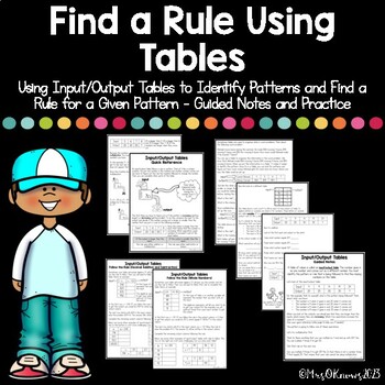 Preview of Find a Rule / Input & Output Tables Learning Packet