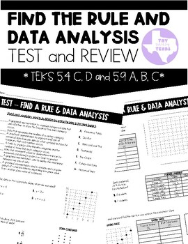 Preview of Find a Rule and Data Analysis Review & Test