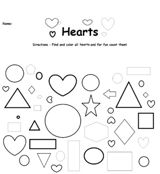 Preview of Find and Color all Hearts