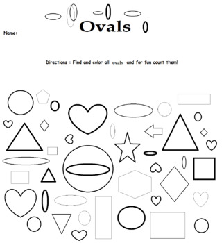 Preview of Find and Color all Ovals