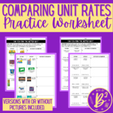 Find and Compare Unit Rates (Better Buy) Practice Worksheet