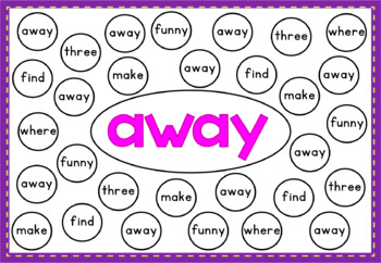 Find and Cover: Pre-Primer Sight Words by Miss G's Classroom Bits