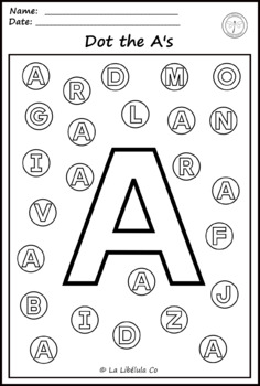 Find and Search ABC Dab a Dot Alphabet Spanish version Color the letters