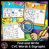 Find and Write CVC Words and Digraphs