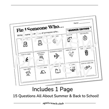 Find Someone Who - Back-to-School Edition by après teach club | TPT