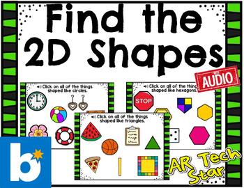 Preview of Find the 2D Shapes Boom Cards with AUDIO