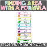 Area Using a Formula Math Puzzles Area Math Puzzles