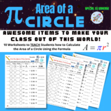 Find the Area of a Circle worksheet