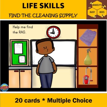Preview of Find the Cleaning Product- Life Skills- Transition- BOOM cards