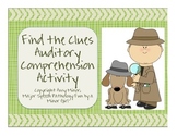 Speech Therapy: Find the Clues: Auditory Comprehension Activity