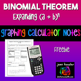 Find the Coefficients of a Binomial Expansion | TI-84 FREEBIE