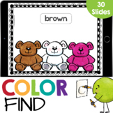 Find the Color: Color Words Kindergarten Reading Google Slides