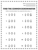 Find the Common Denominator Worksheet