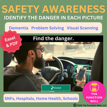 Preview of Find the Danger in Pictures- Safety Scenarios - Adult Therapy - Safety Awareness