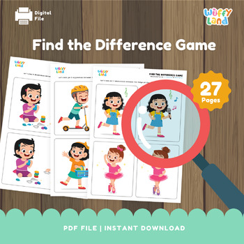 Preview of Find the Difference Game, Spot the Difference, Kids Puzzle Game, Children Games,