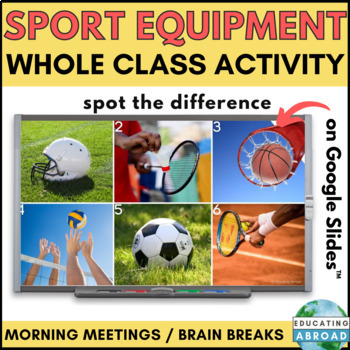 Preview of Find the Difference PE Game | Digital Classroom Activity with Sports Equipment
