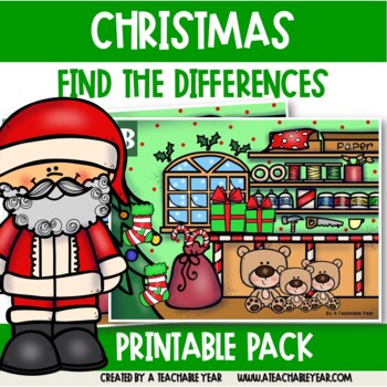 Preview of Find the Differences Christmas | Language Game for ESL Students