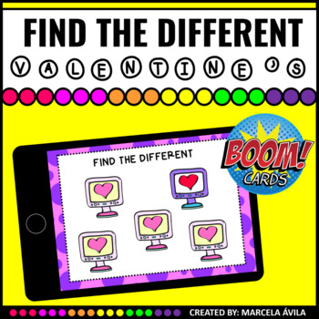 Preview of Find the Different Boom Cards™ Distance Learning Basic Concepts