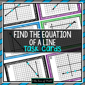 Preview of Find the Equation of the Line: 20 Task Cards
