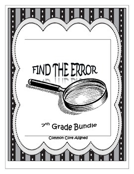 Preview of Find the Error Activities for the Year - 7th Grade Math End of Grade Test Review