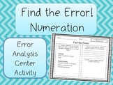 Find the Error! Numeration Error Analysis Activity