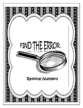 Preview of Find the Error - Rational Number Operations