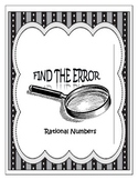 Find the Error - Rational Number Operations