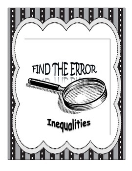 Preview of Find the Error - Solving Inequalities
