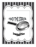 Find the Error - Solving Inequalities