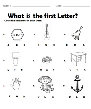 Preview of Find the First Letter 4 Remote Learning