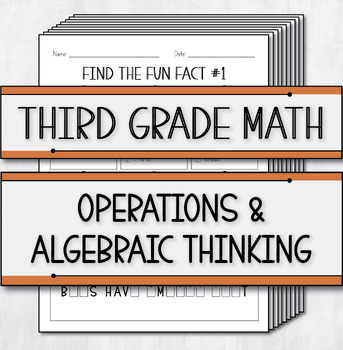 Preview of Find the Fun Fact: Third Grade Operations and Algebraic Thinking Review