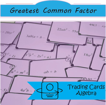 Preview of Trading Cards: Find the Greatest Common Factor