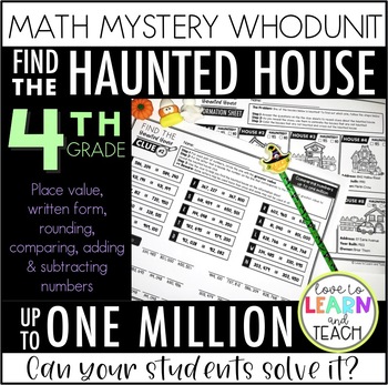 Preview of Find the Haunted House - Math Mystery Whodunit *4th Grade*
