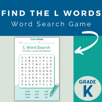 Preview of Find the Hidden L Words Game | L Words Word Search Printable Game Activity