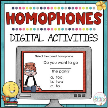 Preview of Find the Homophone with Google Forms Task Cards