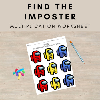 find the imposter among us multiplication worksheet by coffee classroom