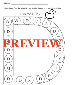 Find the Letter D- Uppercase by Teaching Adaptively for All | TPT