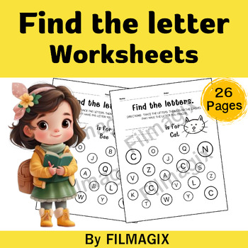 Preview of Find the Letter Worksheets – Alphabet Recognition Practice Activity